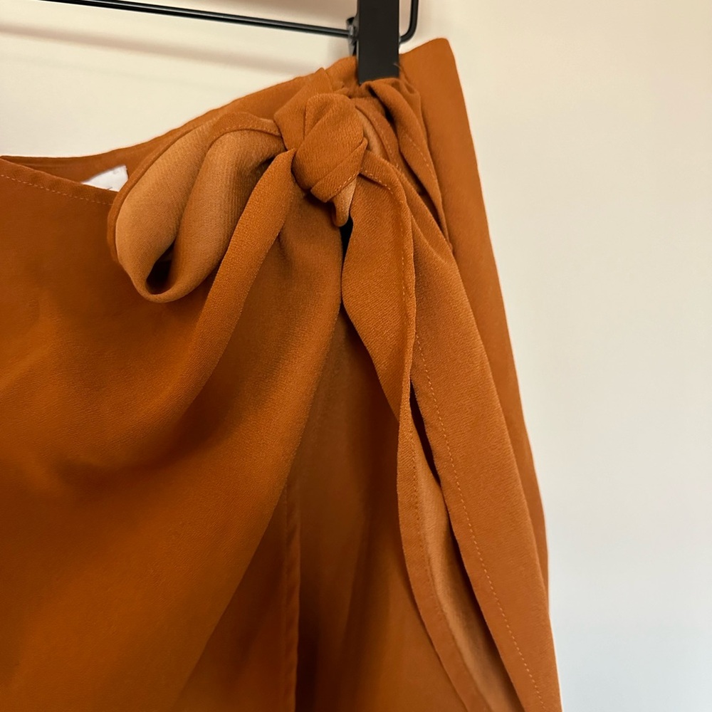 Other Stories Midi Wrap Skirt Burnt Orange - Picture 9 of 10
